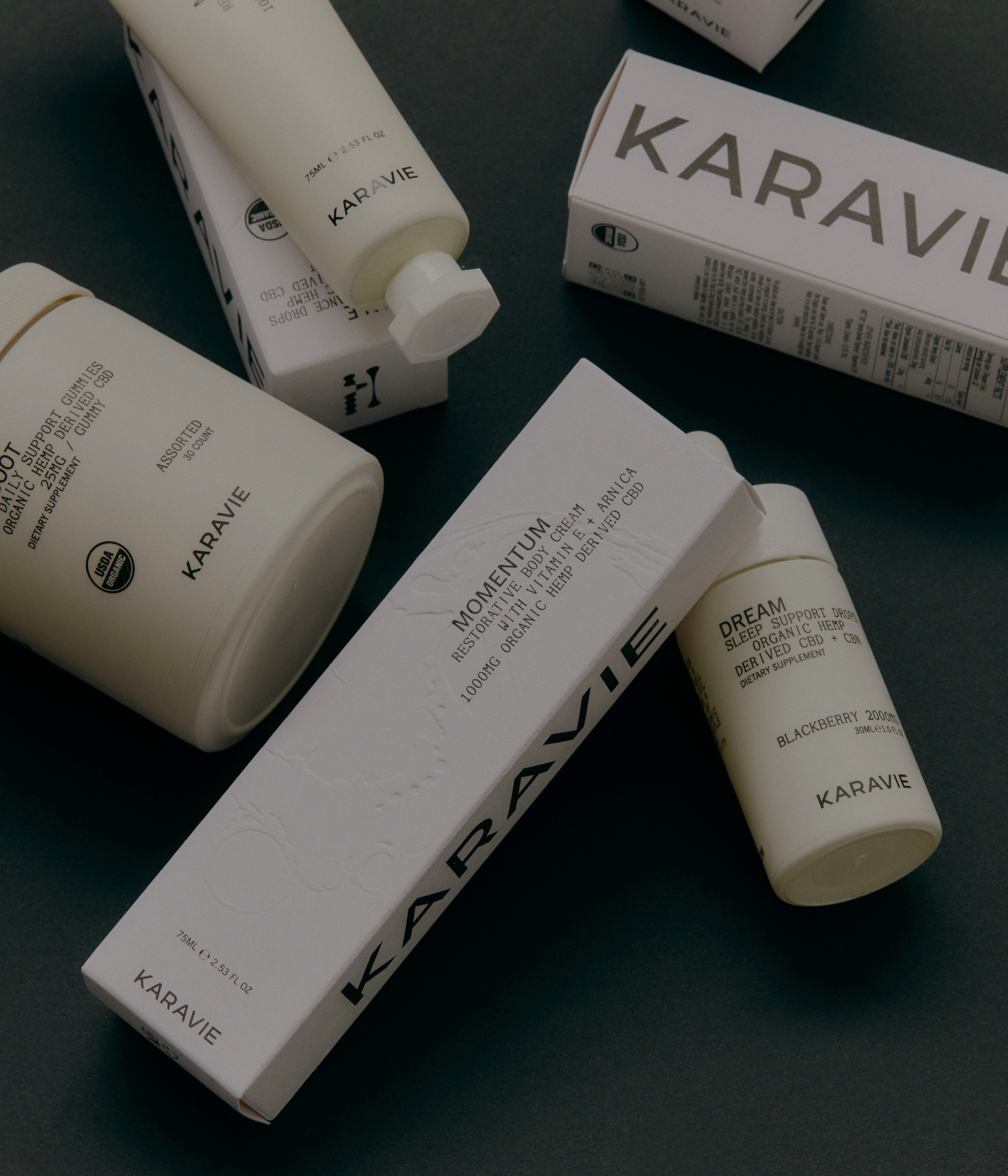 all of Karavie's cbd and non cbd products